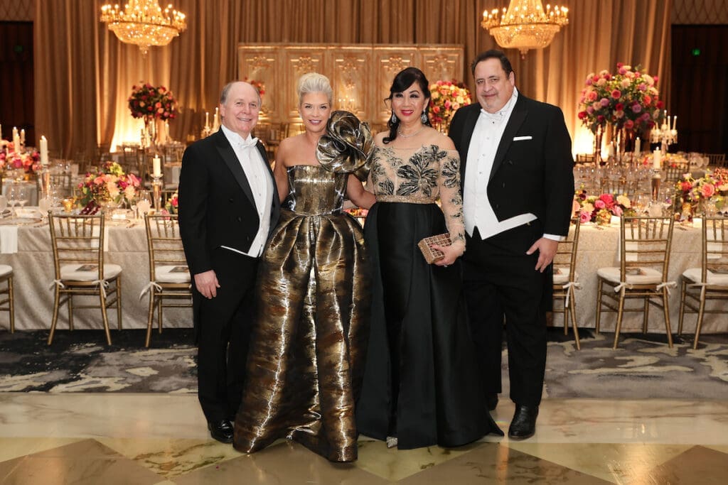 Houston Symphony Ball chairs Dr. Charles & Tammie Johnson and Drs. Alice Mao Brams & Matt Brams (Photo by Priscilla Dickson)