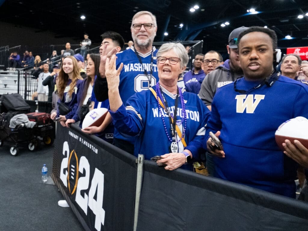 Washington fans have come to Houston in droves for this national championship game. (Photo by F. Carter Smith)