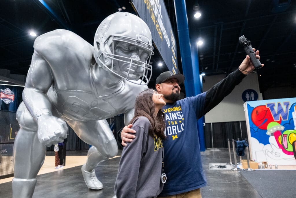 The College Football Fan Experience at George R. Brown included some hulking figures. (Photo by F. Carter Smith)