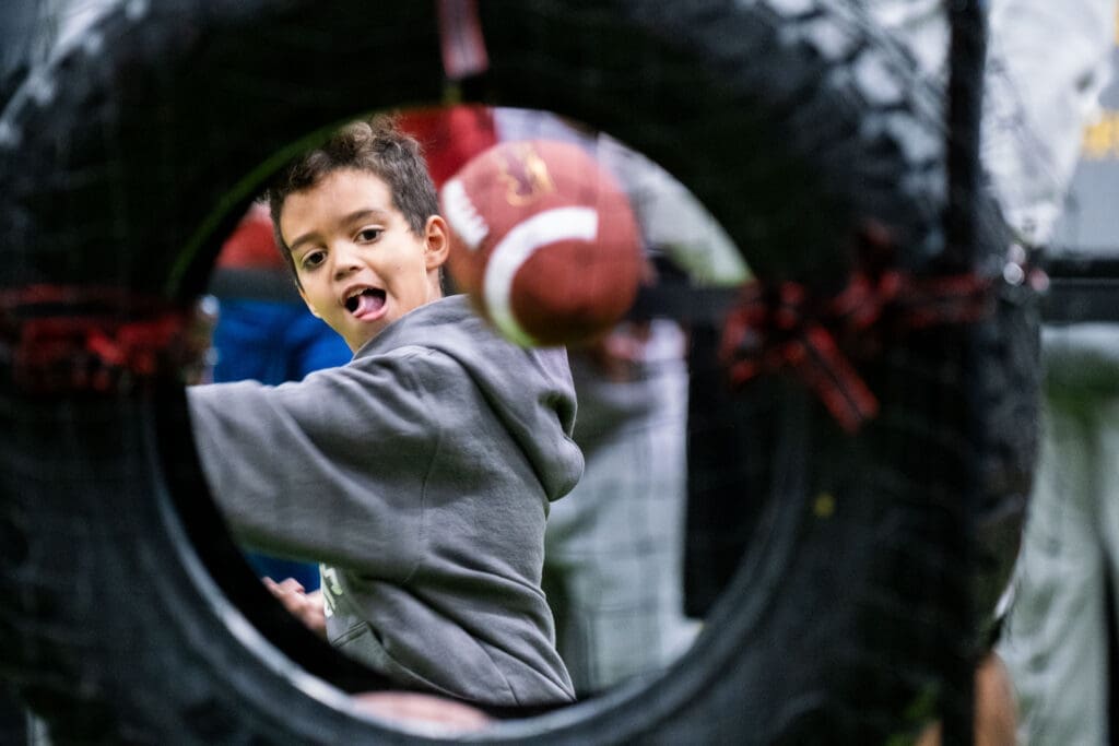 Kids (and everyone else) got to experience the Playoff Fan Central at George R. Brown for free. (Photo by F. Carter Smith)
