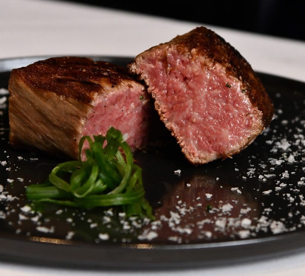 Lightly seared Kobe beef served at Mastro's in The Woodlands.