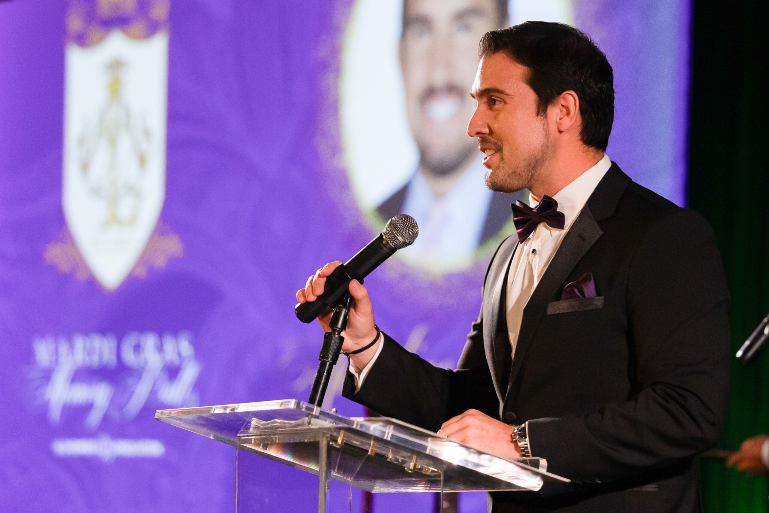 KHOU reporter Marcelino Benito emceed the Alzheimer's Association's Mardi Gras Memory Ball. Benito lost his mother to Alzheimer's disease last year.