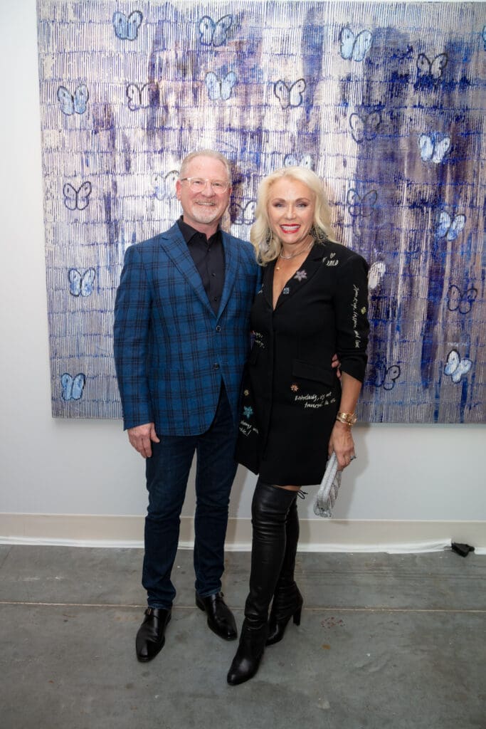 Greg & Mary Ann Hebrank at Laura Rathe Fine Art Hunt Slonem Dinner Party (Photo by Miroma Photography)