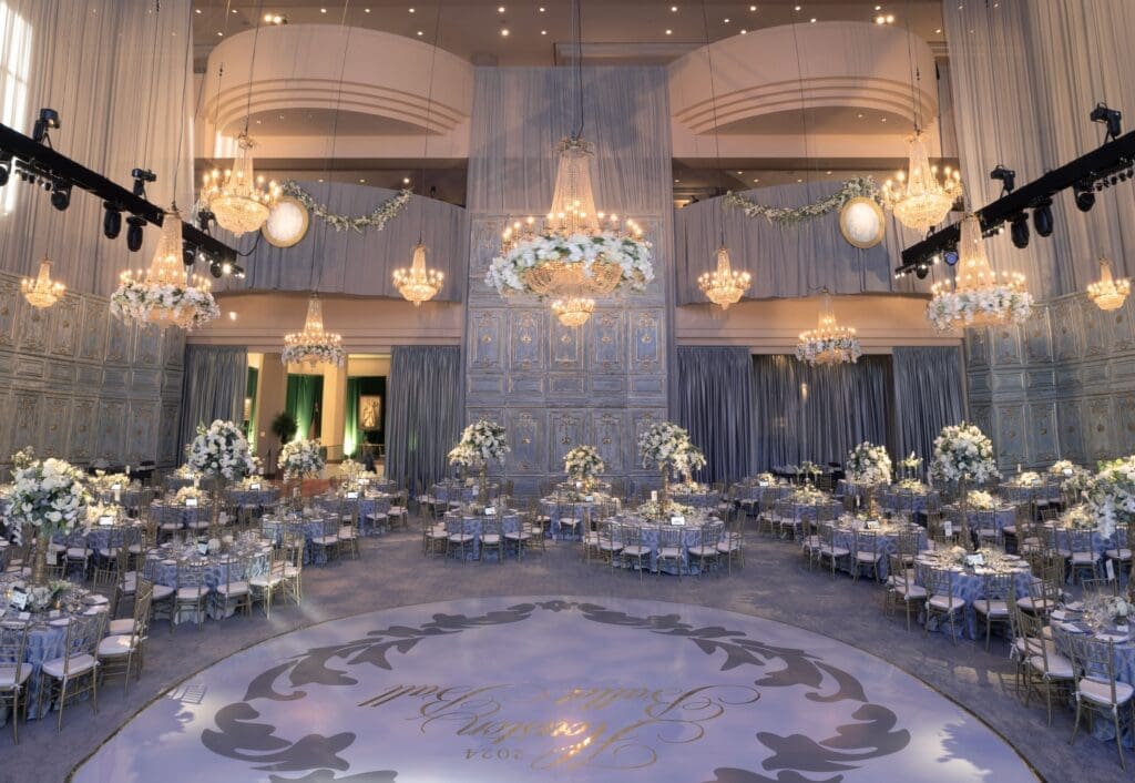Vienna's Hofburg Imperil Palace is recreated in decor at Wortham Theater Center for the Houston Ballet Ball. (Photo by Alida Bonifaz, The Events Company)