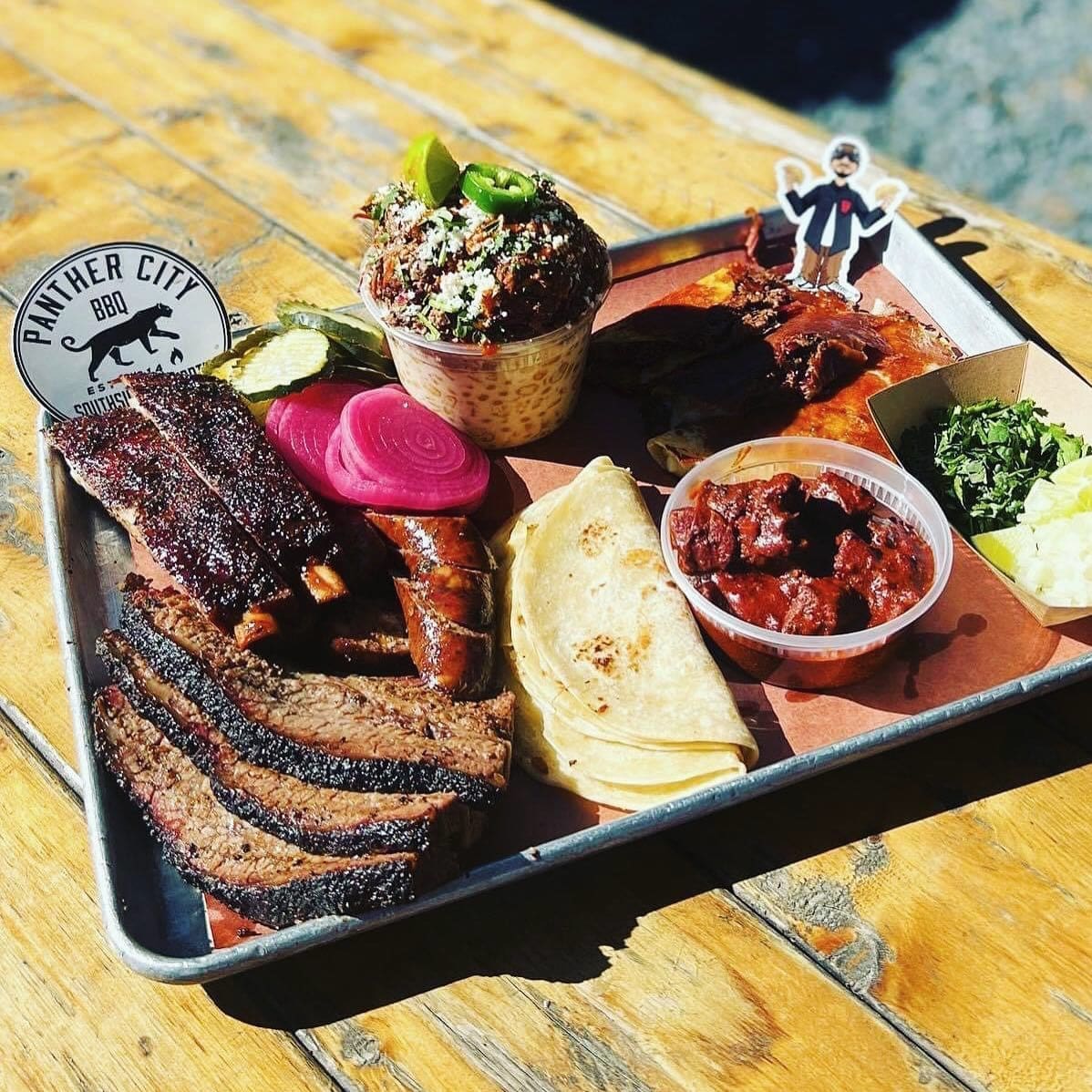 Bailey’s Barbecue – a sampler of Panther City BBQ’s amazing barbecue.