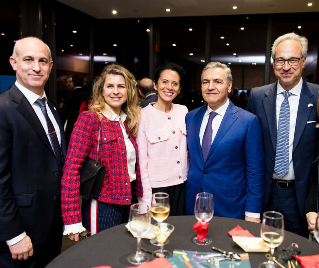 Christopher Olson, Lama Danial, Valérie Baraban, Samer Danial, Adel Chaouch at Celebrating 100 Years of Friendship at Rothko Chapel (Photo by Hung L. Truong)