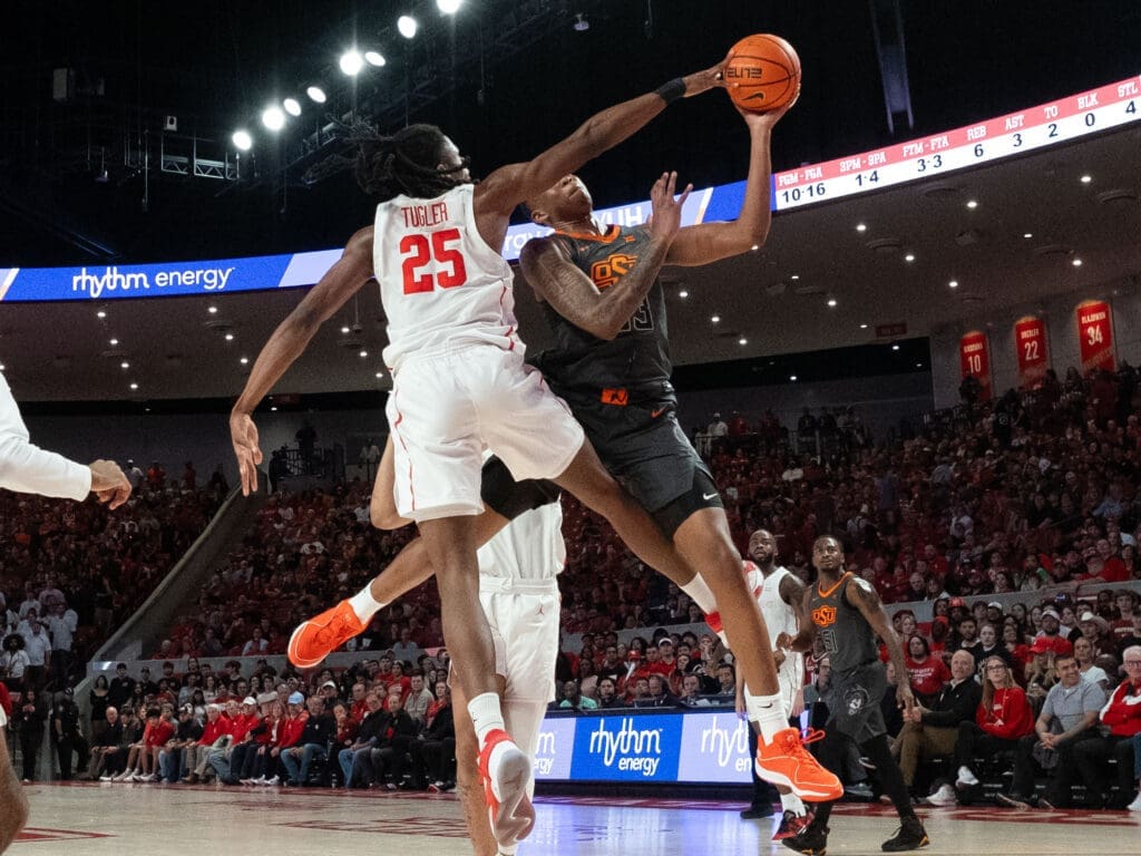 Houston power forward JoJo Tugler's wingspan has to be seen to be appreciated. (Photo by F. Carter Smith) 