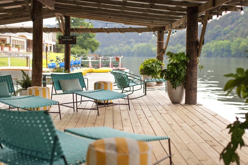 From nearly every vantage point on the property you'll spy a beautiful serene view of the calming waters of Lake Austin. Sit on the floating dock and take it all in or participate in myriad water activities. (Photo by Courtesy of Lake Austin Spa Resort)