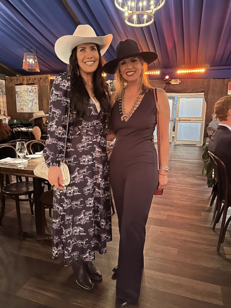 Tiffany Halik, Laurie Cacioppo at The Ranch Steakhouse + Saloon on opening night of Rodeo Houston. (Photo by Shelby Hodge)