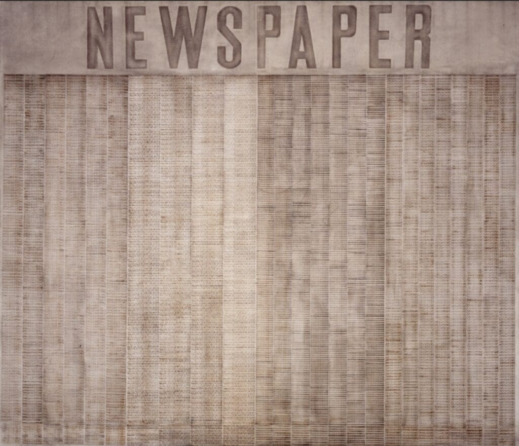 Chryssa's "Newspaper," ca. 1962, at The Menil Collection, Houston. (The Estate of Chryssa, National Museum of Contemporary Art Athens. Photo by Adam Neese)