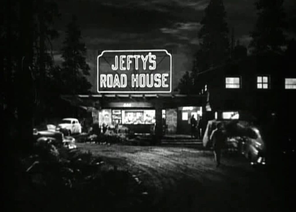 Romanian American film director Jean Negulesco's film noir movie "Road House" (1948) features a neon sign, which introduces viewers to Jefty's Road House.