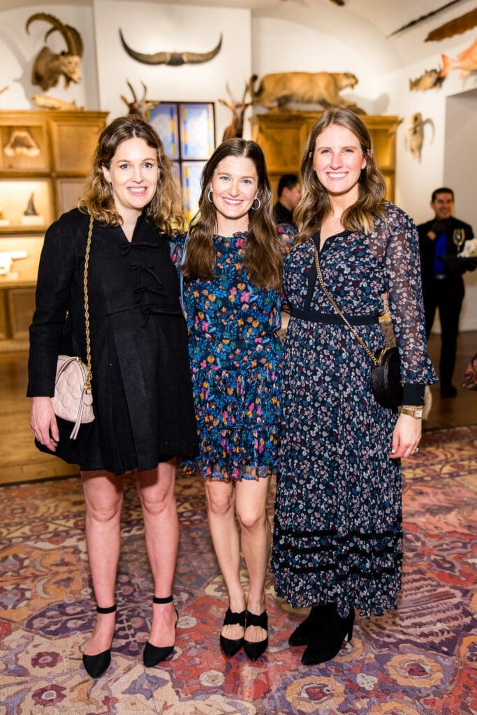 Julie Smith Adams, Helen Crain, Kylie Carruth at the Houston Museum of Natural Science H.P. Attwater Society event. (Photo by Hung L. Truong)
