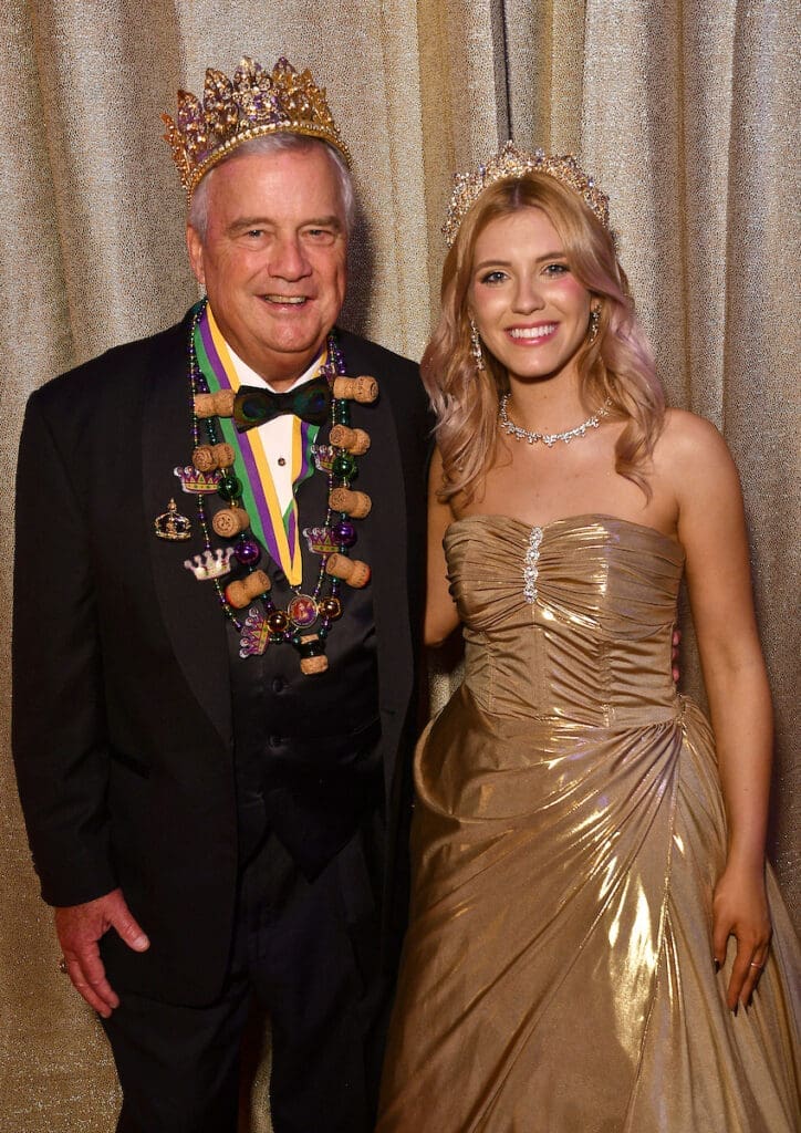Knights of Momus King Fred Raschke and Queen Katherine McLeod at the San Luis Salute in Galveston Friday Feb 09,2024.