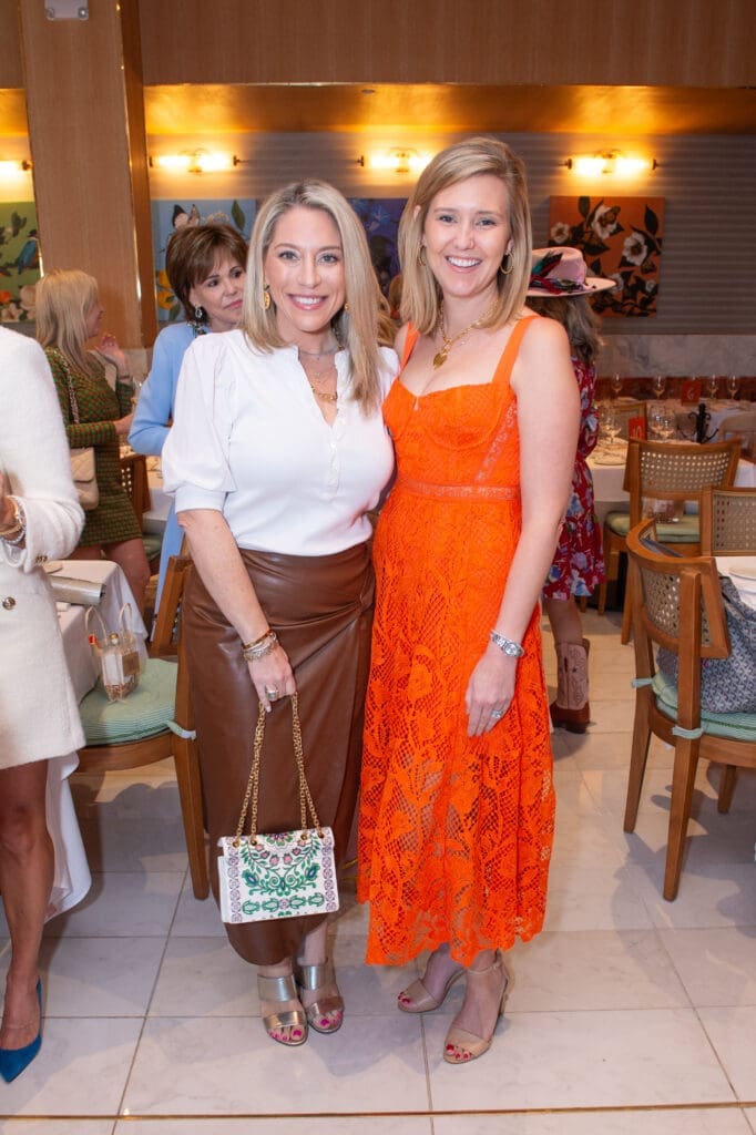 Kristen Collins, Melissa Moncrief  at Tavola for the luncheon/Tootsies fashion event at the new Italian restaurant on Post Oak Boulevard. (Photo by Jacob Powers)