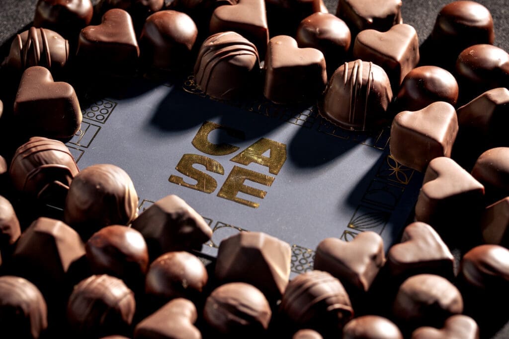 Some of the liquor-filled chocolates at the upcoming EaDo-based CASE Chocolates.  (Photo by Dylan McEwan and Ben Rosenblum)
