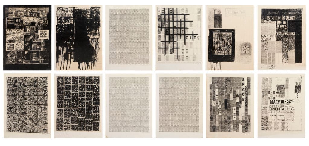 Chryssa's "Newspaper Portfolio," 1962. (© The Estate of Chryssa, Courtesy National Museum of Contemporary Art Athens)