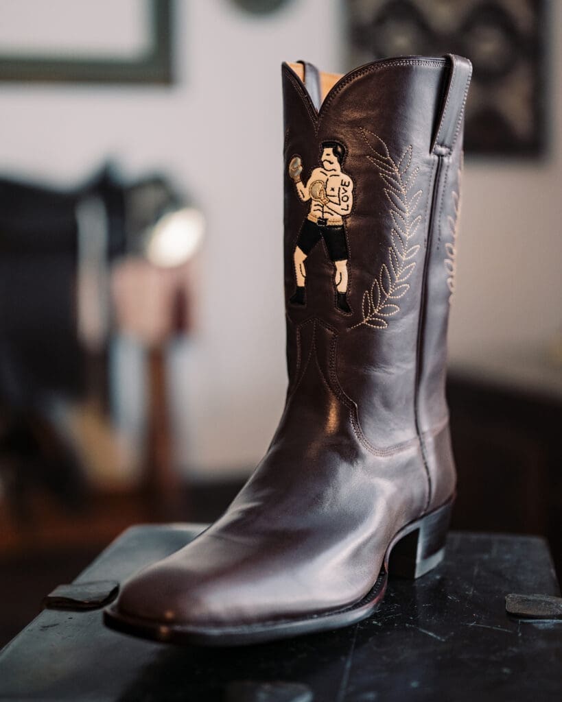 Custom art on western boots from Parker Boot Company