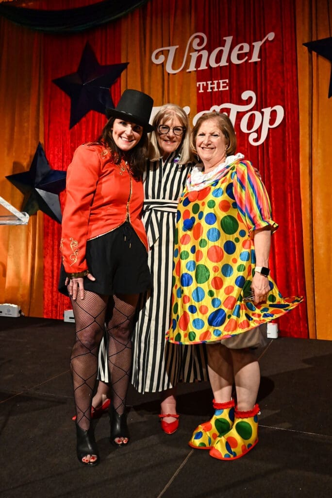 Rebecca Adler, Pat Sorrells, Ginger Bertrand at the Camp for All  'Under the Big Top' gala at The Revaire. (Photo by Katie Lynn)