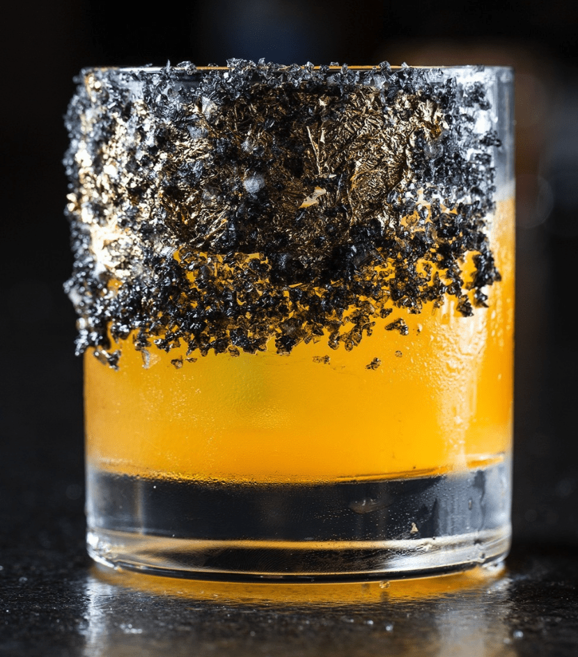 The Pancho Villa includes Clase Azul Ultra Añejo Tequila, Grand Marnier Cuvée 1880, lime, and citrus gold salt.