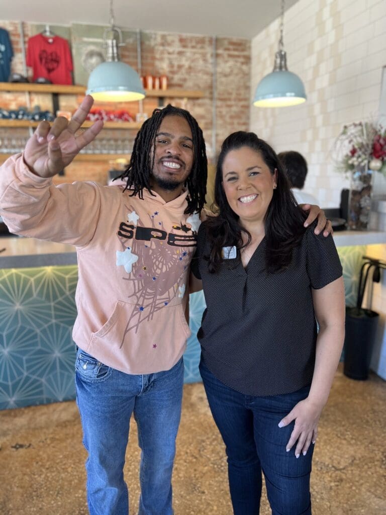 TikTok influencer Keith Lee (pictured with Julie Williams) dropped by Fort Worth's Taste Project restaurant and delivered a glowing review.