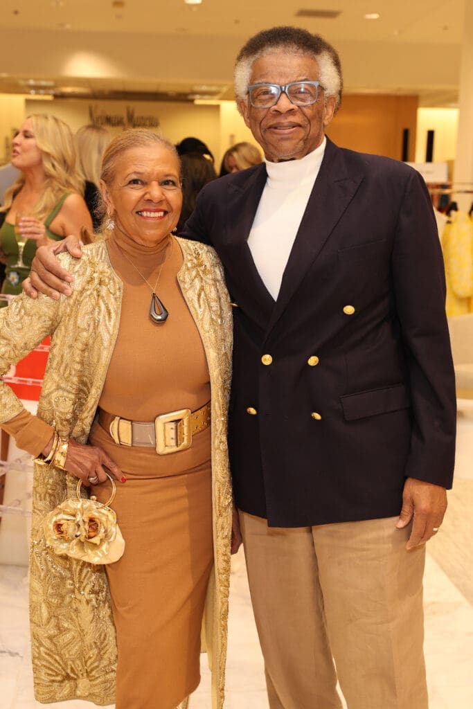 Yvonne & Rufus Cormier at the PaperCity Philanthropy in Fashion Best Dressed announcement party at Neiman Marcus (Photo by Priscilla Dickson)