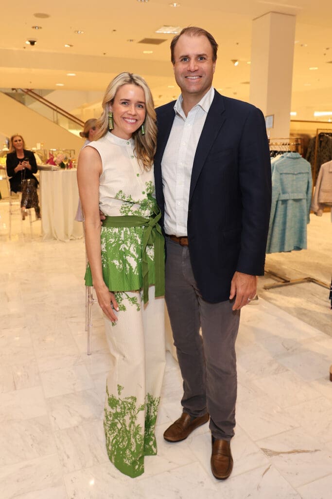 Lyndsey & Bret Zorich at the PaperCity Philanthropy in Fashion Best Dressed announcement party at Neiman Marcus  (Photo by Priscilla Dickson)