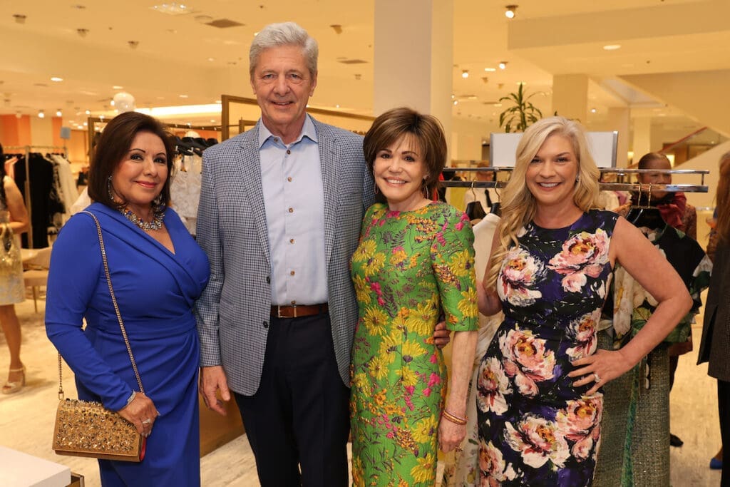 Debbie Festari, Bobby Dees, Hallie Vanderhider, Tammie Johnson  at the PaperCity Philanthropy in Fashion Best Dressed announcement party at Neiman Marcus (Priscilla Dickson)