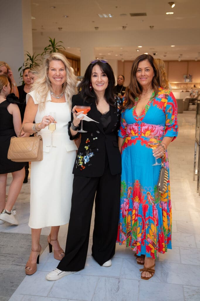 Jennifer Zach, Amy Johnston, Katherine Orellana Ross at the PaperCity Philanthropy in Fashion Best Dressed announcement party at Neiman Marcus (Photo by Kara Trail, Miroma Photography)
