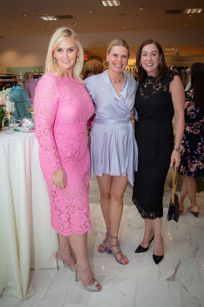 Jennifer Allison, Valerie Dieterich, Amalia Stanton at the PaperCity Philanthropy in Fashion Best Dressed announcement party at Neiman Marcus(Photo by Kara Trail, Miroma Photography)