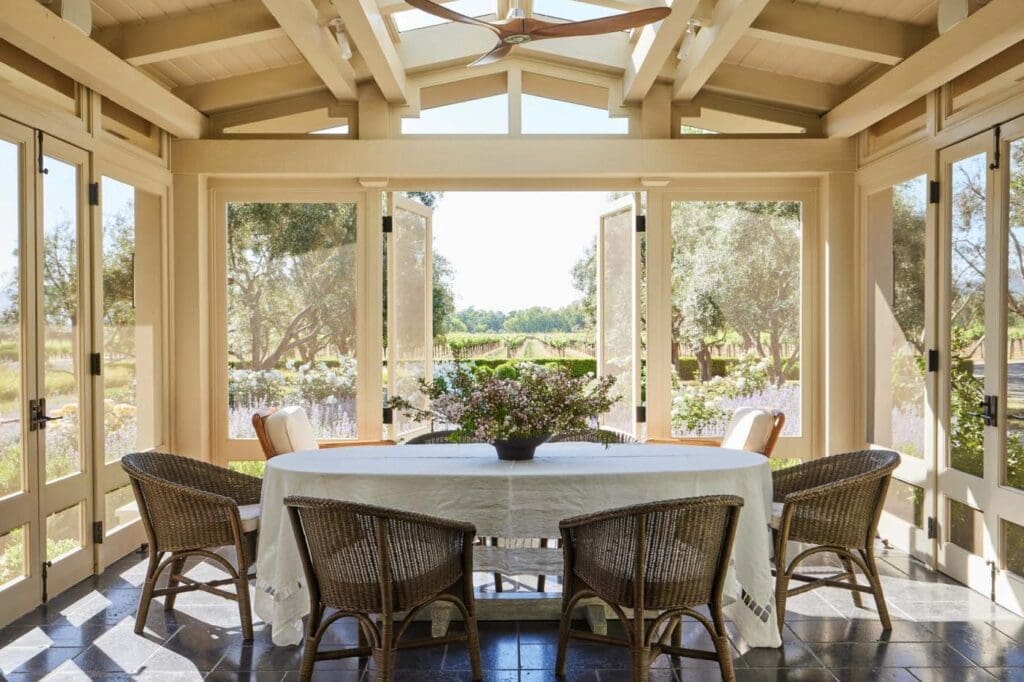 Living room of Vineyard Estate, Napa Valley, from the book John Ike: 9 Houses / 9 Stories: An Architect and His Vision (Vendome). (Photo by Nicole Franzen)
