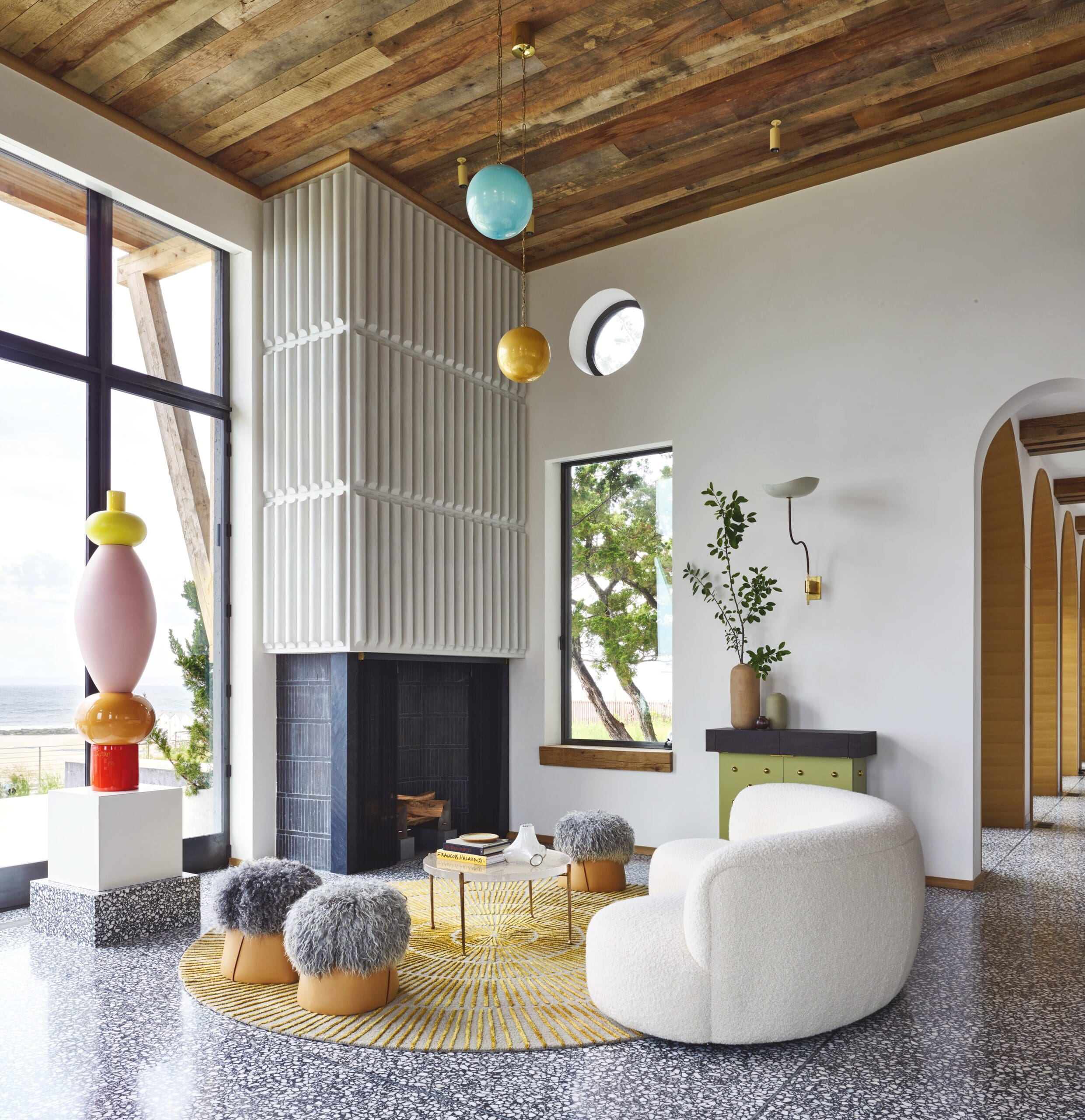 Living room of Seaside Villa, from the book <em>John Ike: 9 Houses / 9 Stories: An Architect and His Vision</em> (Vendome). (Photo Richard Powers with Anita Sarsidi)