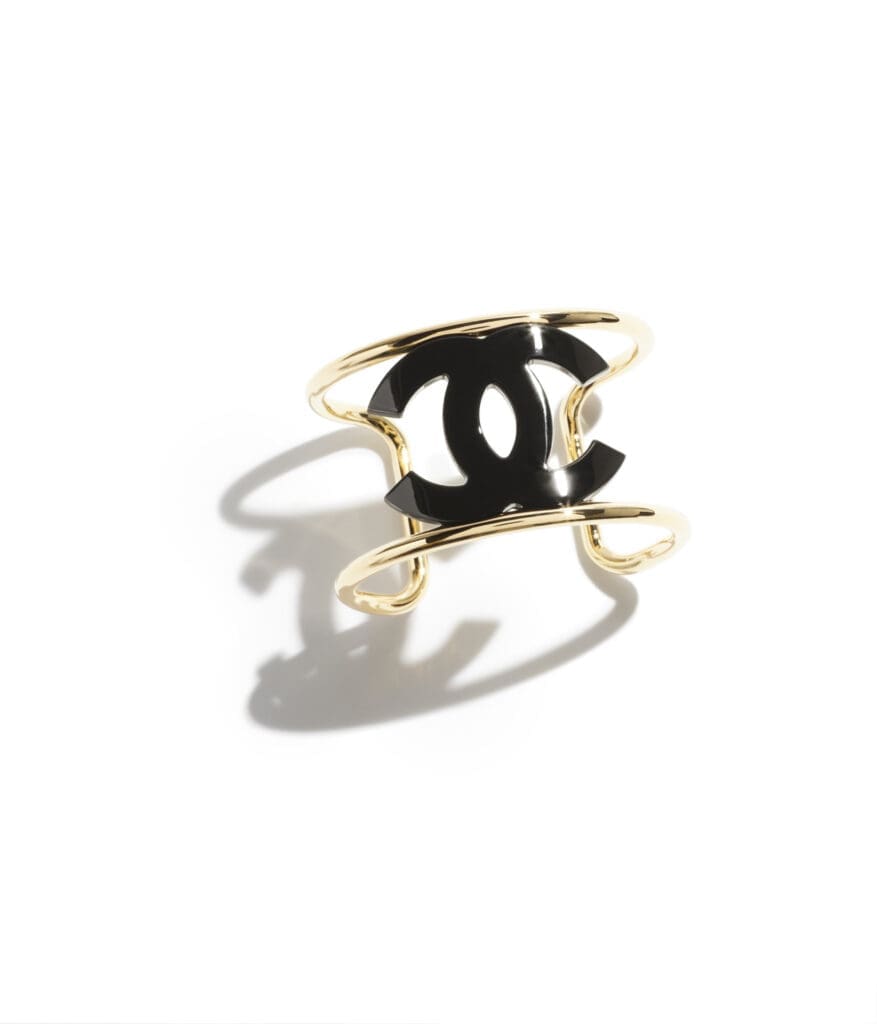 Chanel cuff bracelet in metal and resin