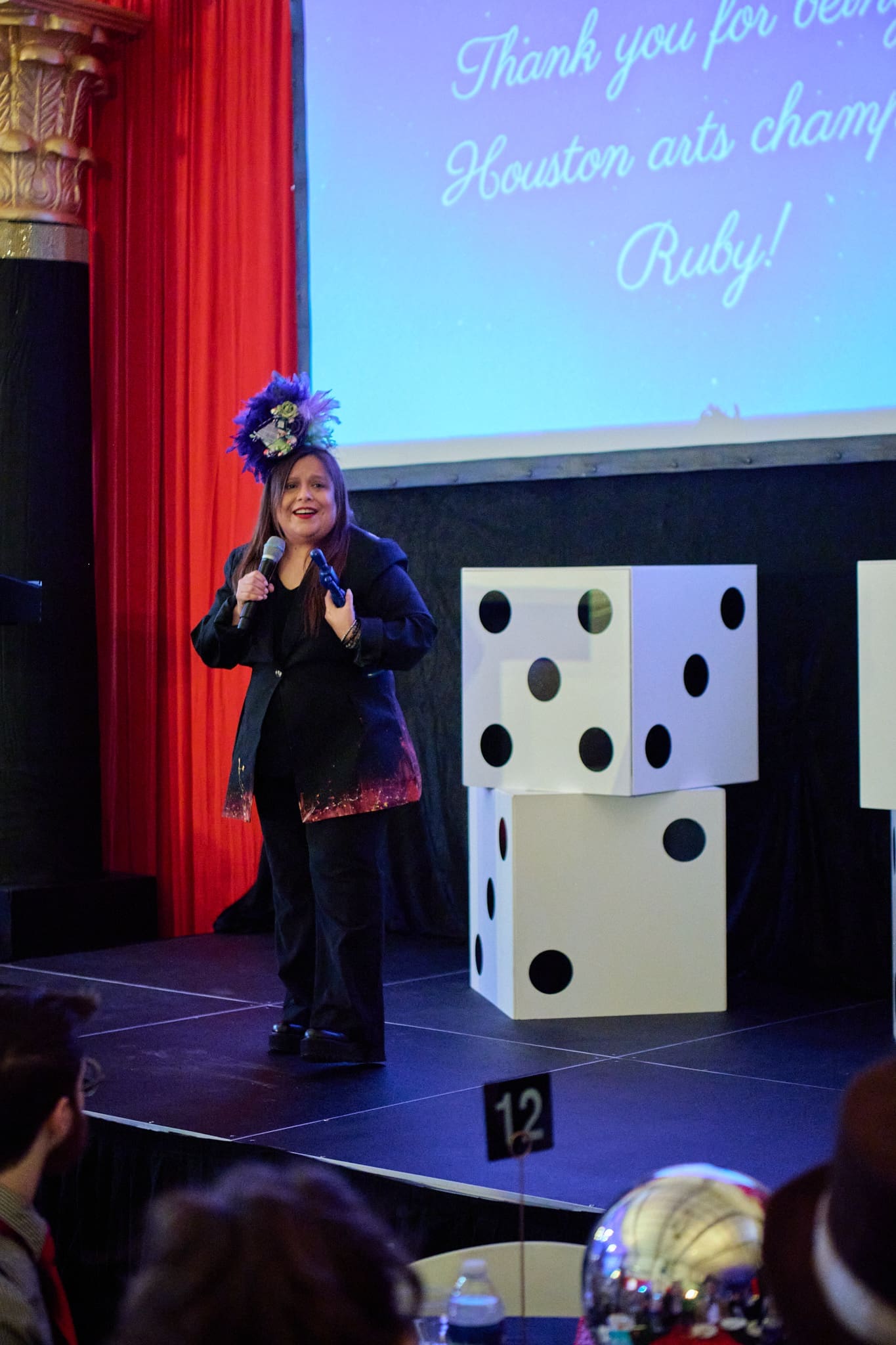 Honoree Ruby Rivera addresses the crowd at Fresh Arts Wonder Ball. (Photo by Charlie Horse Photography)
