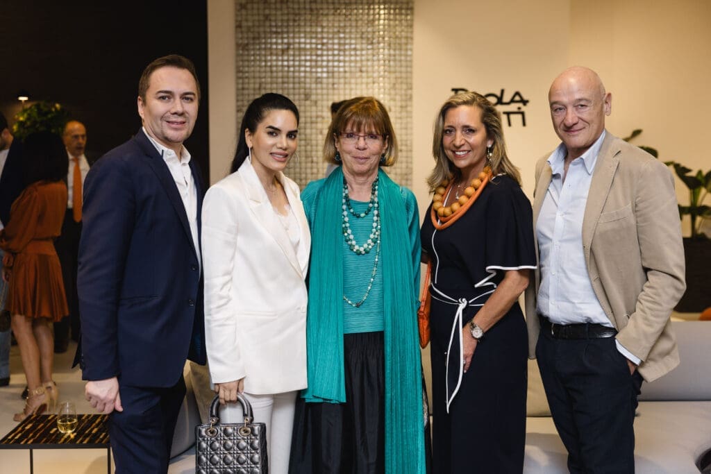 Adrian Dueñas, Nina Magon, Anna Lenti, Patty Dominguez, Francesco Rota at the BeDESIGN celebration with Paola Lenti (Photo by Johnny Than)