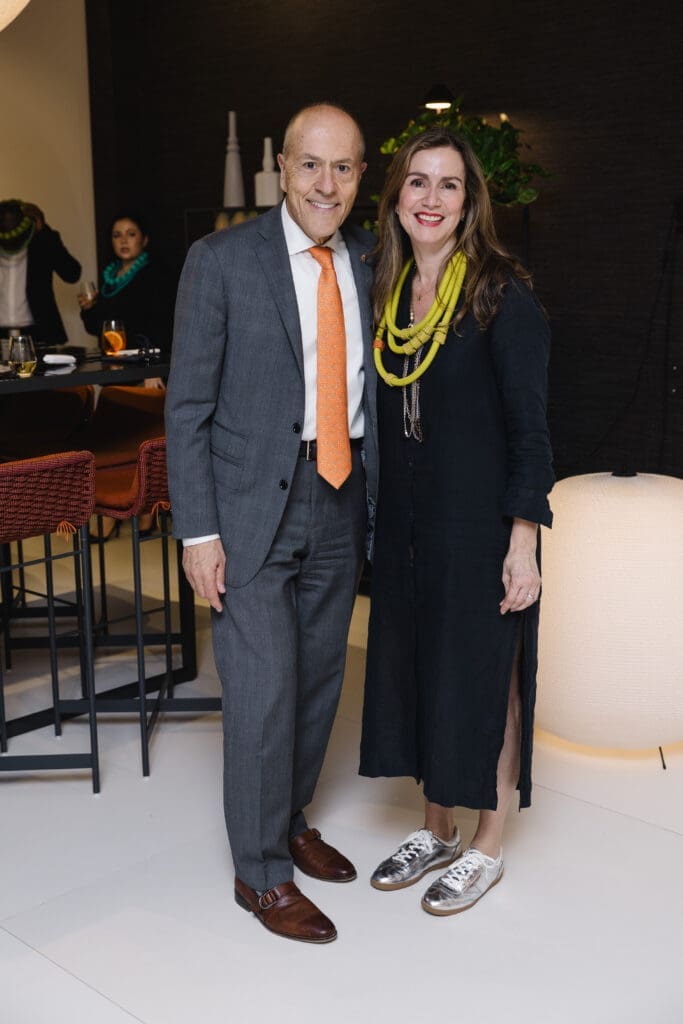 Carlo M. Di Nunzio, Marcela Astralaga at the BeDESIGN celebration with Paola Lenti (Photo by Johnny Than)
