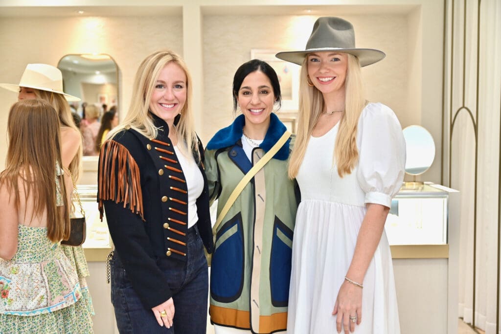 Hannah Nates, Holly Radom, Courtney Beck at Zadok Jewelers Round Top Rendezvous (Photo by Alex Montoya.)