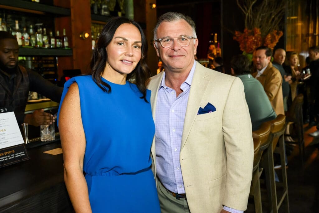 Dana Barton & Robert Clay at the grand opening of Ben Berg's latest concept, Prime 131, a live-fire and sushi restaurant  (Photo by Michelle Watson, Catchlightgroup.com)