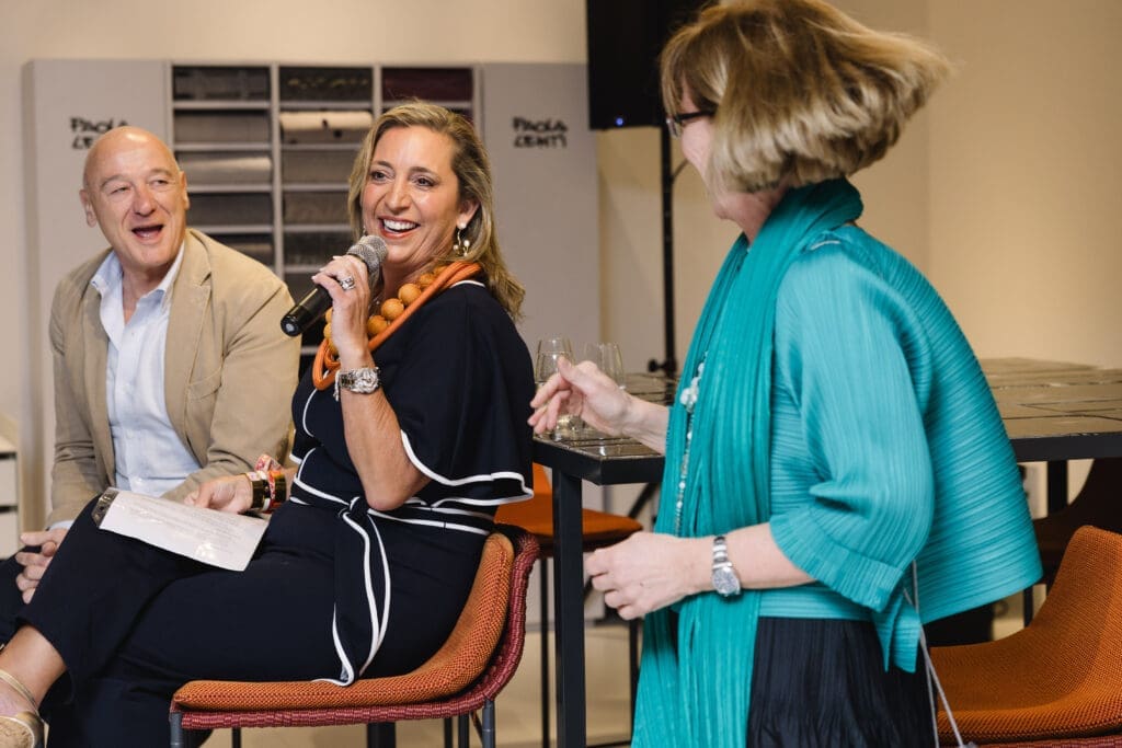 Francesco Rota, Patty Dominquez, Anna Lenti at the BeDESIGN celebration with Paola Lenti (Photo by Johnny Than)