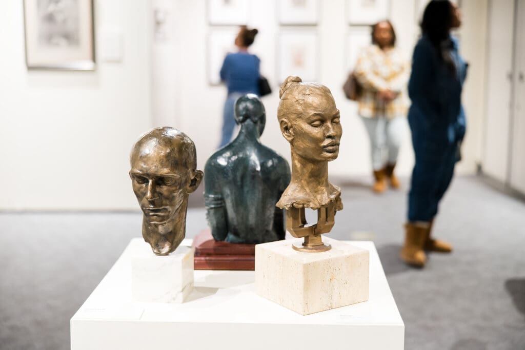 An installation view of The Kinsey African-American Art & History Collection at Holocaust Museum Houston. (Photo by Hung Truong, courtesy The Kinsey Collection and the Holocaust Museum Houston)