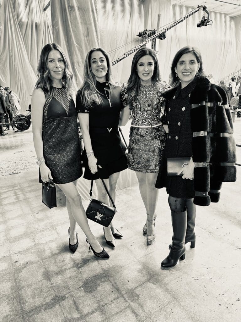 Kristina Somerville, Sneha Merchant, Stacey Lindseth at the Louis Vuitton 2024 Spring/Summer fashion presentation at POST Houston. (Photo by Shelby Hodge)