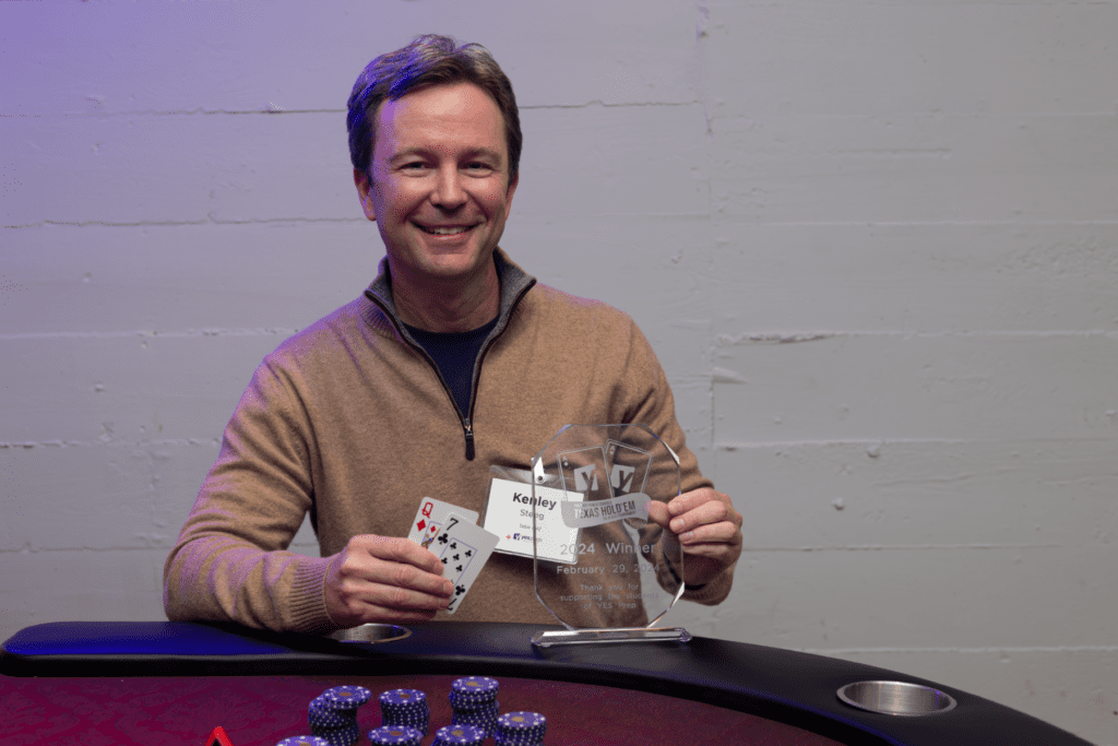 Kenley Steeg, winner of the YES Prep Oil & Gas Texas Hold 'Em Tournament at Corinthian Houston (Photo by Priscilla Dickson)