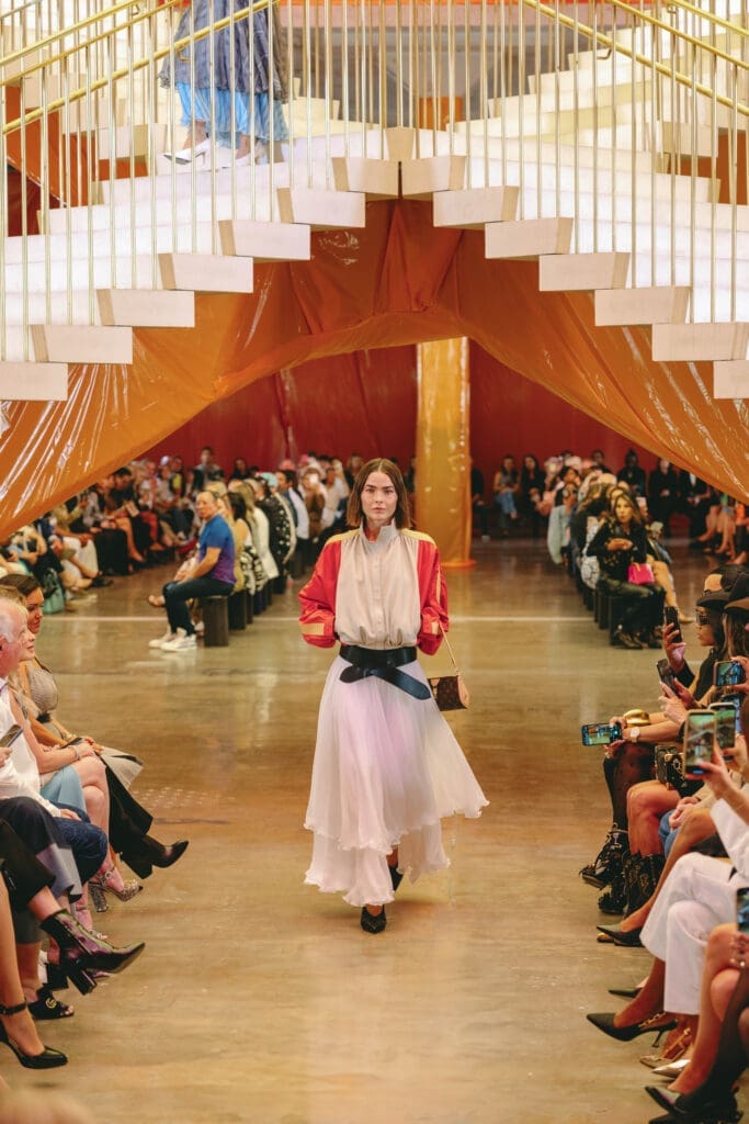 Louis Vuitton presents its 2024 Spring/Summer collection in the X Atrium at POST Houston. (Courtesy Louis Vuitton; Image Megan Kay Photography)