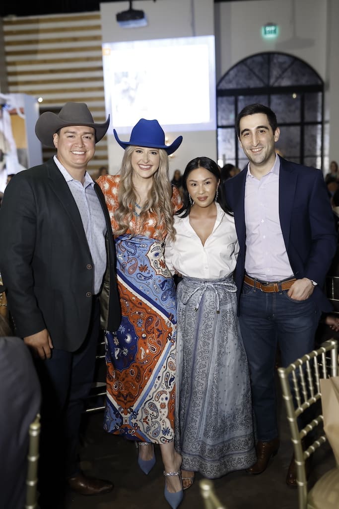 Matthew Medina, Danielle Dubois, Jasmine Nguyen, & Daniel Halevy at the Sky High for Kids 'Better in Boots' gala at The Revaire (Photo by Quy Tran Photography)