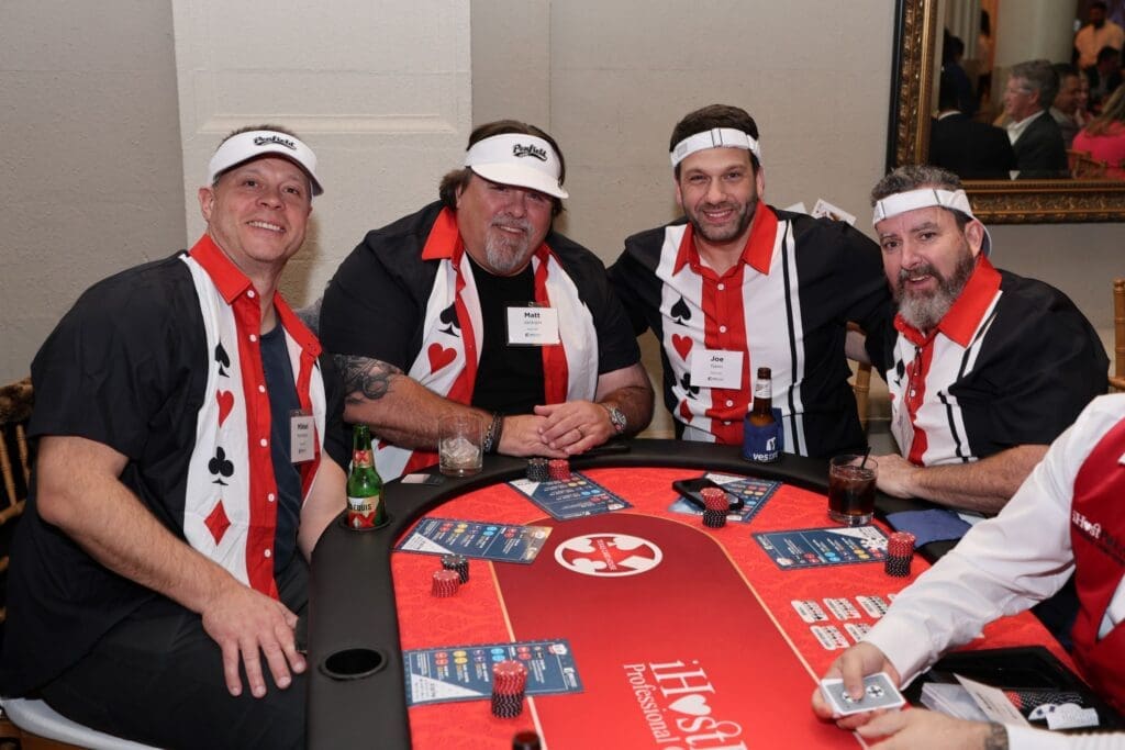 Mikkel Mathiesen, Matt Jackson, Joe Garin, Seth McConnell at the YES Prep Oil & Gas Texas Hold 'Em Tournament at Corinthian Houston (Photo by Priscilla Dickson)