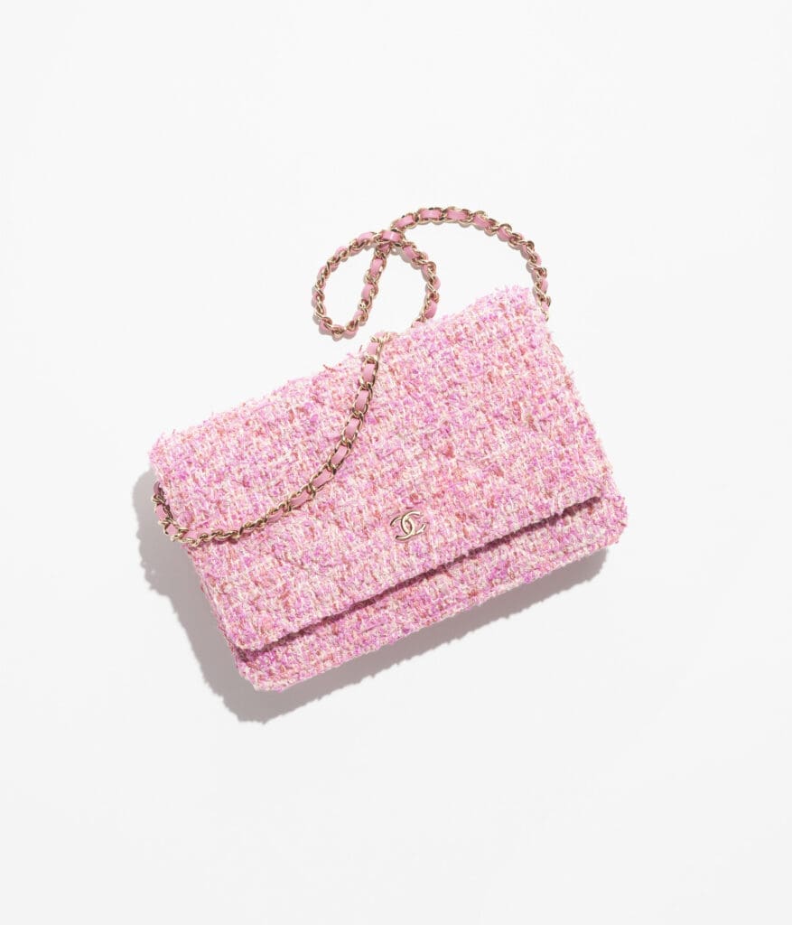 Chanel tweed mini-bag in pink and ecru