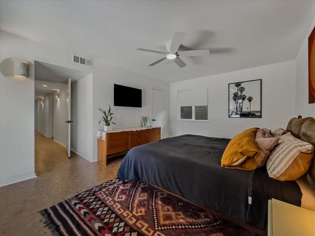 The primary bedroom.