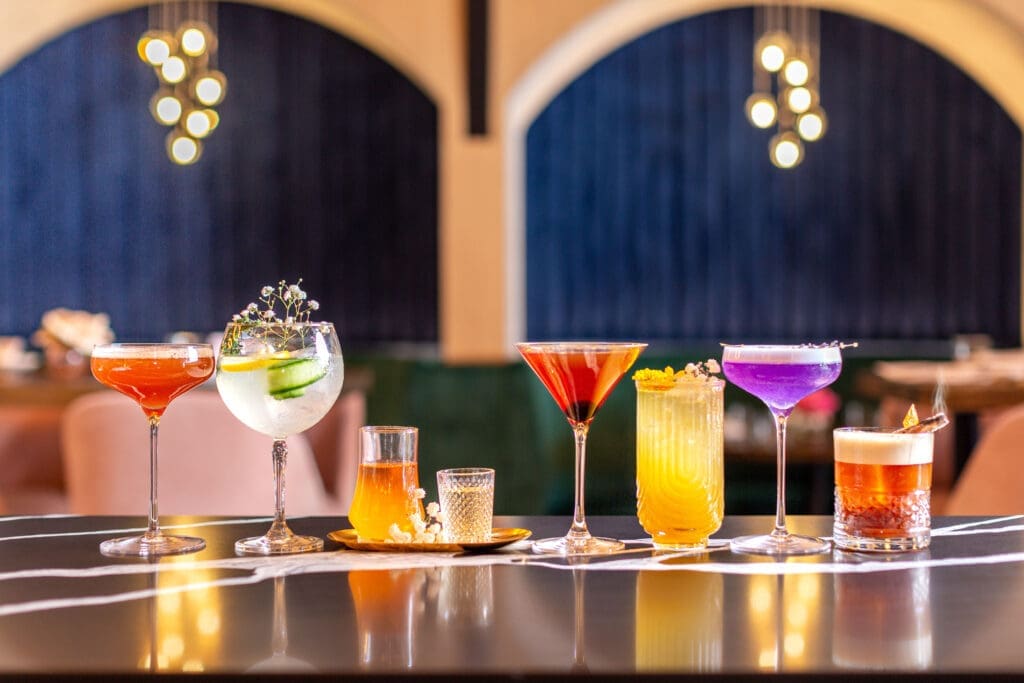 An array of cocktails await at the new Houston restaurant dubbed Duchess. (Photo by Jenn Duncan)