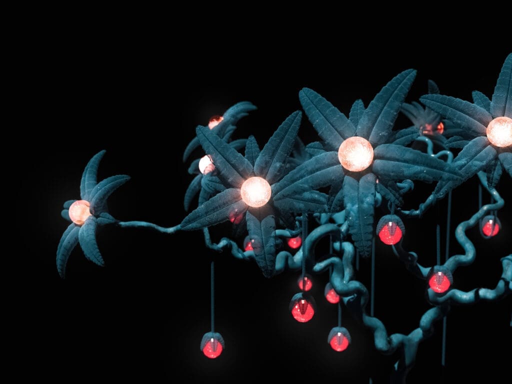 Digital rendering of The Haas Brothers’ 
"The Strawberry Tree," 2023.