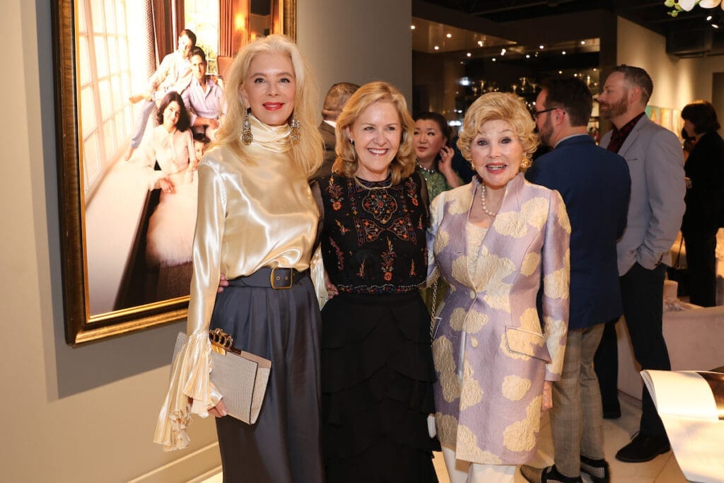 Tena Lundquist Faust, Lady Penny Mountbatten, Joanne King Herring at the portrait unveiling at Gittings  (Photo by Priscilla Dickson)