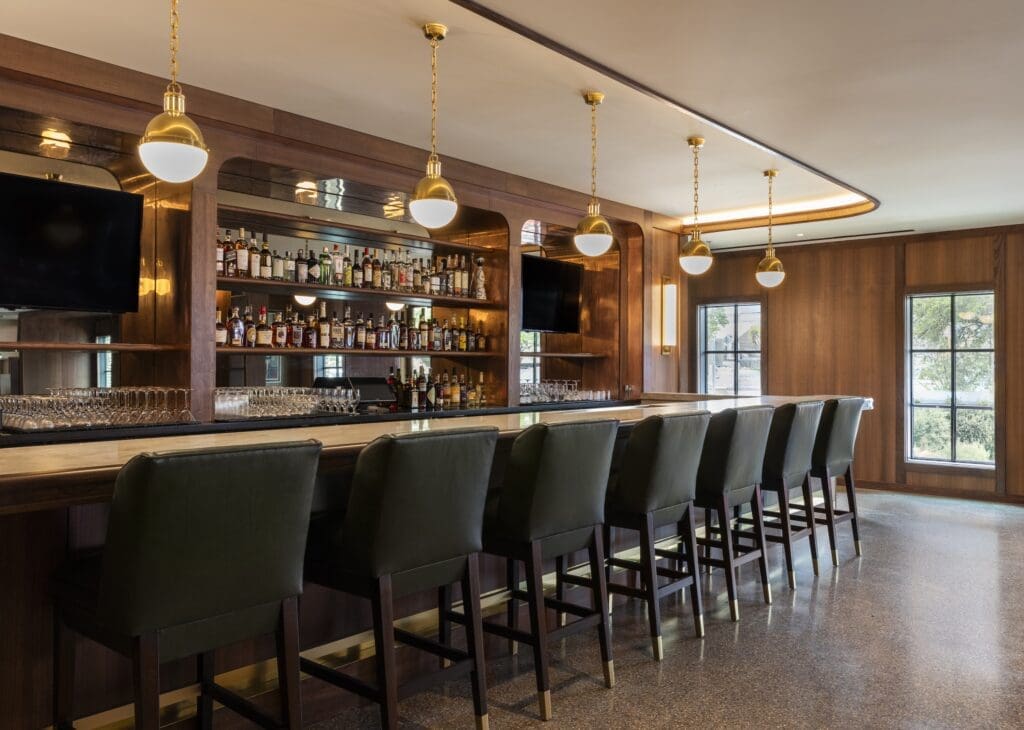 At Bar Bludorn, one side of the room is anchored by the bustling bar, while on the opposite side, the gleaming stainless steel kitchen gives diners seated in the center of the action a view of what chef Alexandra “Allie” Peña and her team are cooking up. (Photo by Claudia Casbarian)